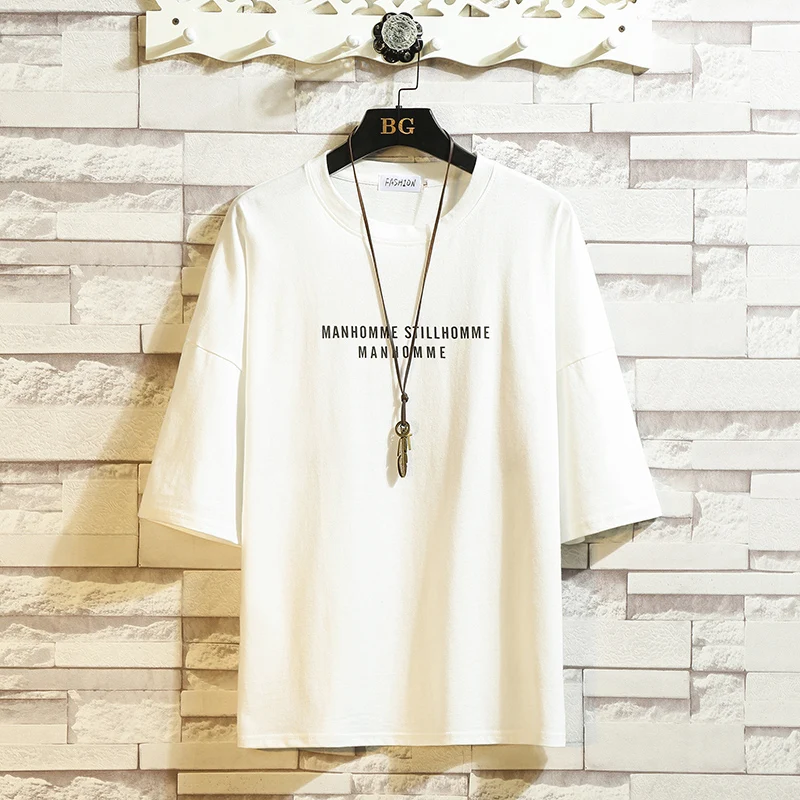2021 Vasaros trumpomis Rankovėmis, Harajuku Korėja Black White T-shirt Streetwear Vienas Gabalas, Hip-Hop, Rock Punk Vyrų Viršuje Tees Marškinėlius Drabužiai