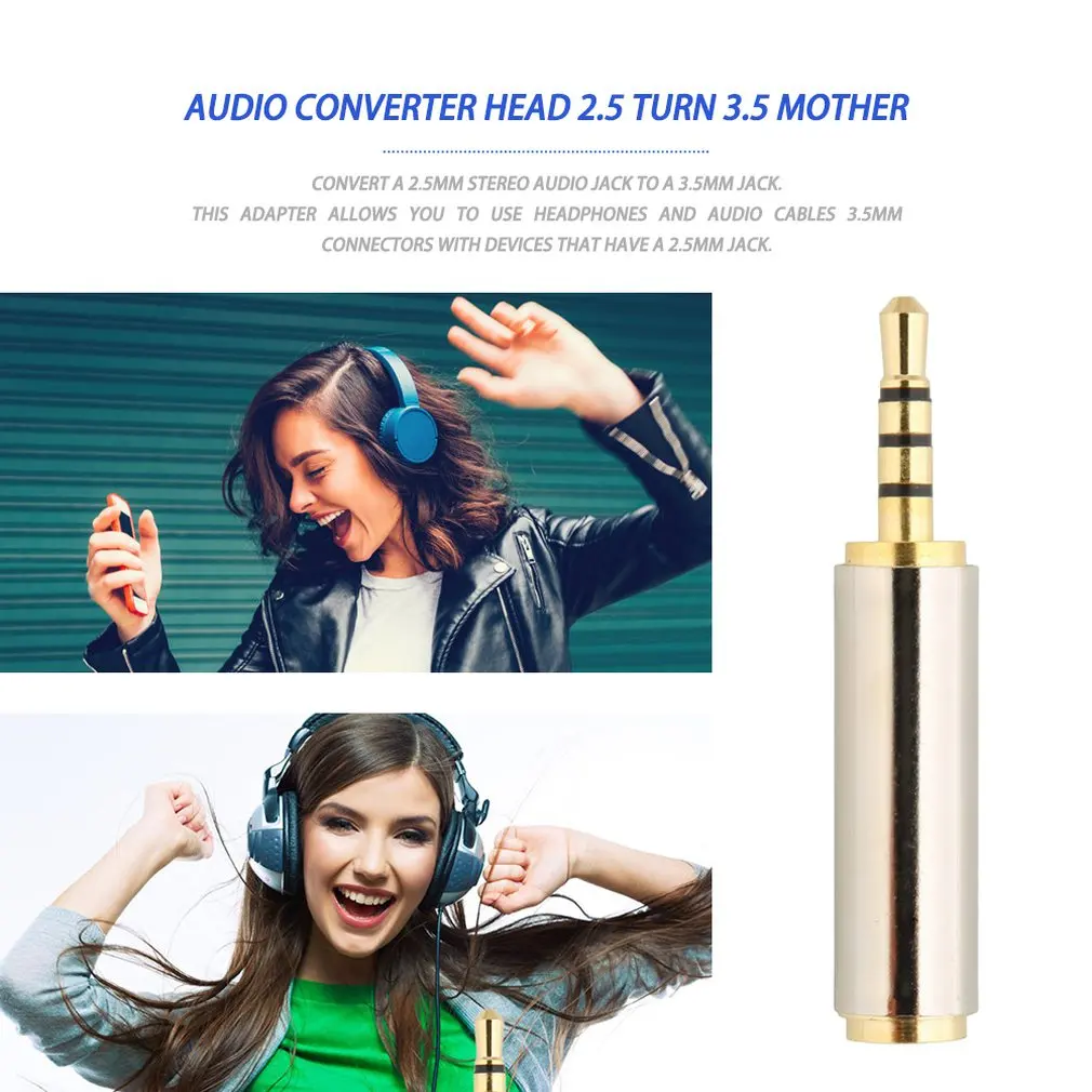 Moterų Audio Stereo Adapteris Kištuko Keitiklį Ausinių Lizdas Dropshipping Vyrų Aukso 2,5 Mm iki 3,5 Mm Ryšulio, 1 AUX Laidus Daugiaformačių