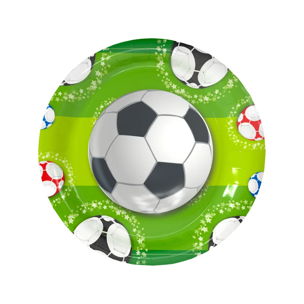 Grupė Tiekia Gimtadienio Futbolo Temą Šalies Vaikų Gimtadienio Dekoracija Vaikų Šalis Vienkartiniai Popieriniai Puodeliai Šalis