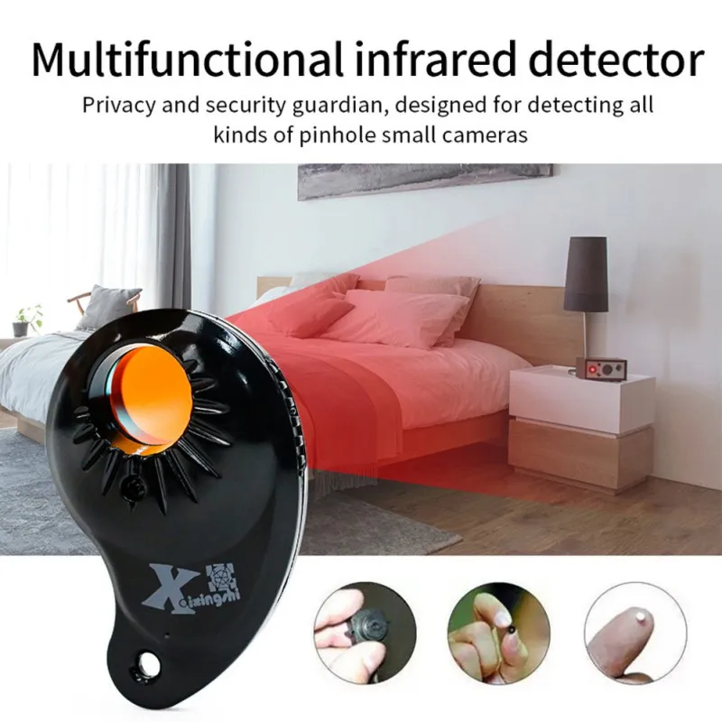 Naujas nešiojamas anti-spy slapta kamera lazerio detektorius spy kamera detektorius keturis infraraudonųjų spindulių šviesą, nematomą kamera detektoriai