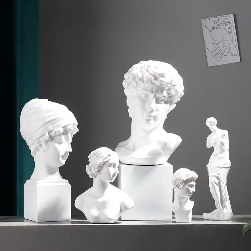 Šiaurės minimalistinio gipso skulptūros sumos vadovas davidas galvos skulptūra namų kambarį Biuro stalo dekoro salonas priedai