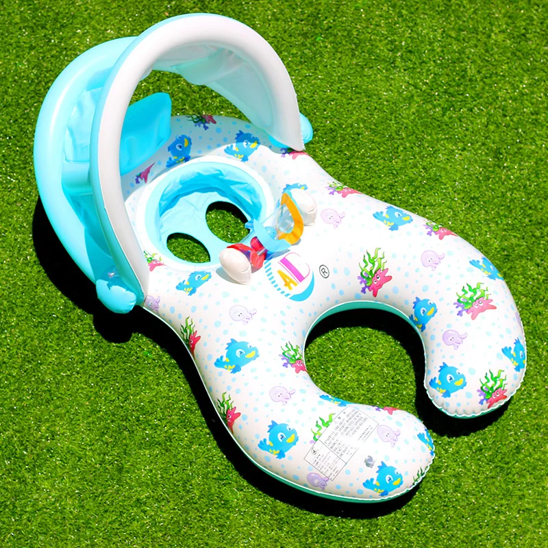 Vaikų plaukimo plaukti, vaikų pripučiami plaukimo žiedas su skėtį nuo saulės žaislai,skėtį nuo saulės plaukti, plaukimo motina ir kūdikių dvigubai