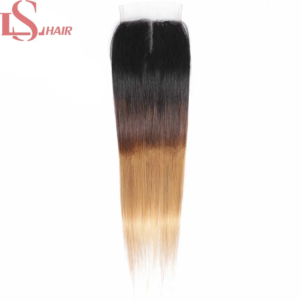 LS Plaukų Brazilijos Remy Human Hair Prieš Nupeštos Tiesūs Plaukai Uždarymo 4X1 Nėrinių Tpart uždarymo 1B/4/27 Spalvų Plaukų priauginimas