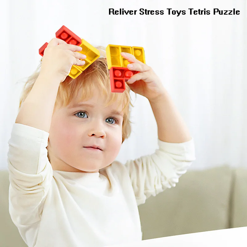 27PCS Pasirodo Tetris Dėlionės, Žaislų, Reliver Stresas Žaislai, Anti-stresas Žaislai Poppits Burbulas Jutimo Fidget Žaislas Atleisti Autizmas