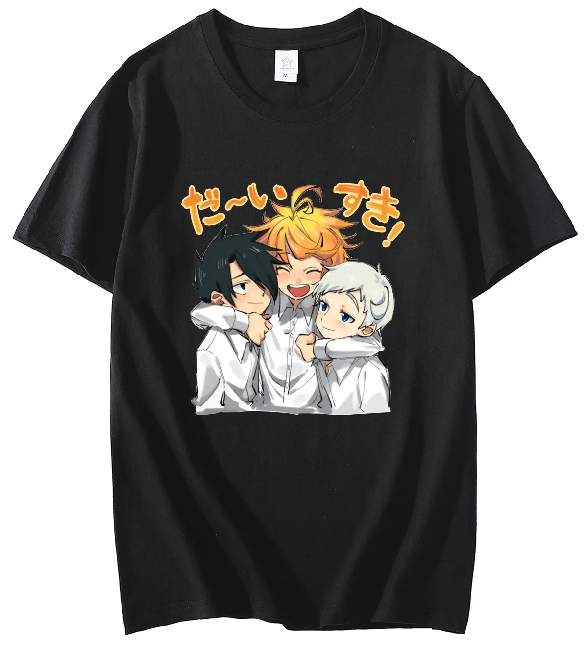 Harajuku Anime Marškinėliai Pažadėjo Neverland Emma Norman Ray Draugais Spausdinti Vasaros Medvilnės trumpomis Rankovėmis marškinėliai Tee Viršūnės
