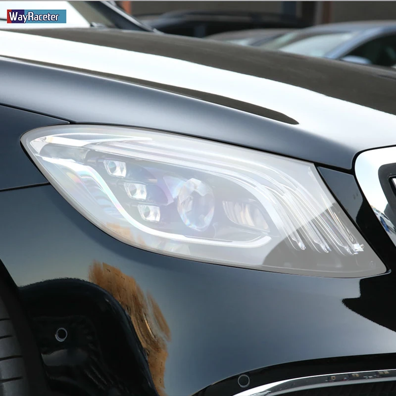 Automobilių Žibintų Apsauginės Plėvelės užpakalinis žibintas Skaidrus, Juoda TPU Lipdukas Mercedes Benz Maybach S Klasės W222 S500 S650 AMG