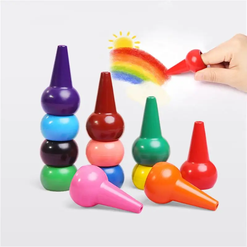 12 Colors 3D Finger Crayons Non Toxic skalbimo, į skalbimo mašiną Painting Drawing Wax for Toddler