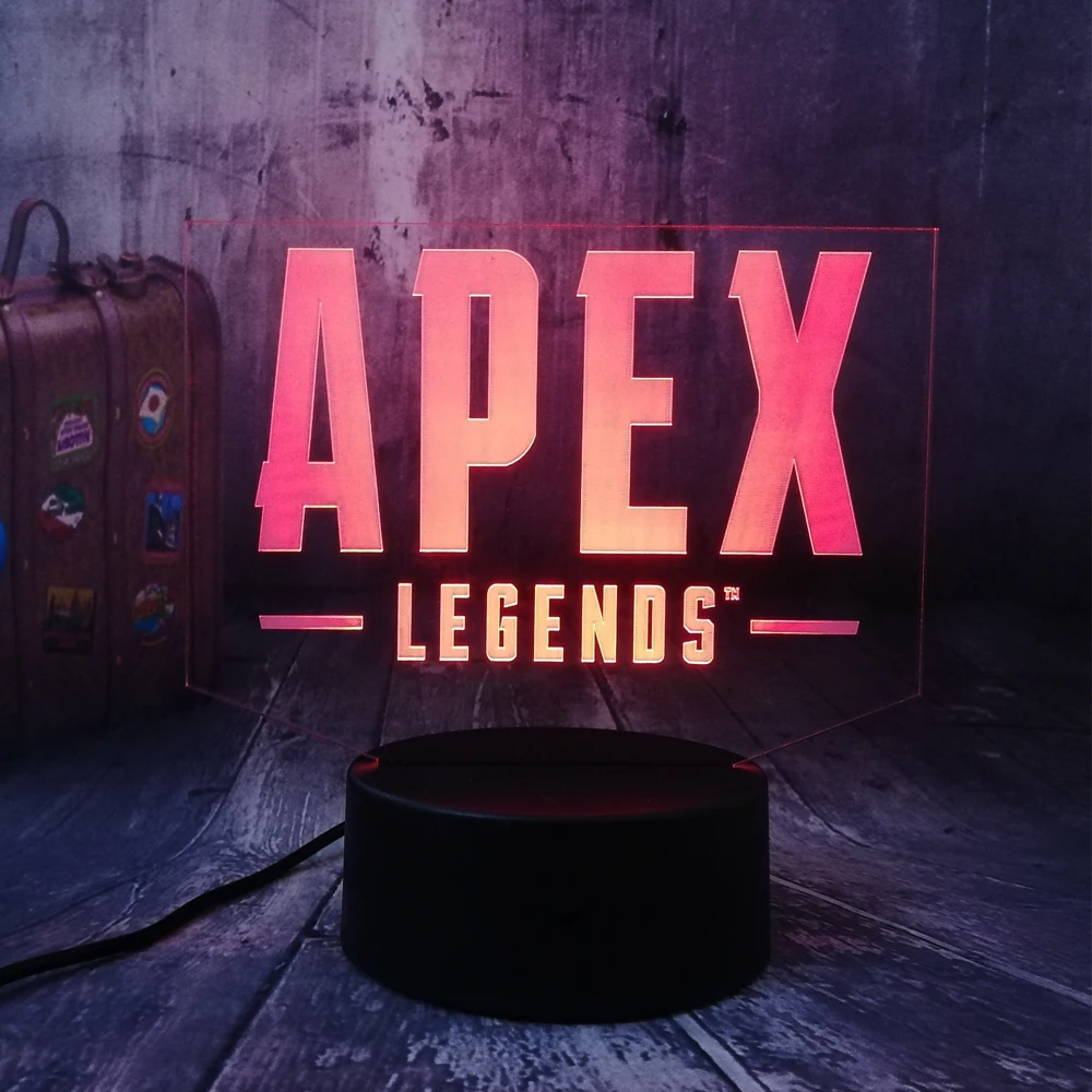 Kietas Apex Legendos Battle Royale Žaidimas PUBG TPS Naktį Šviesos 3D LED Stalo Lempa Berniukams, Paaugliams, Vaikams, Žaislas, Namų Dekoro Kalėdų Lampara