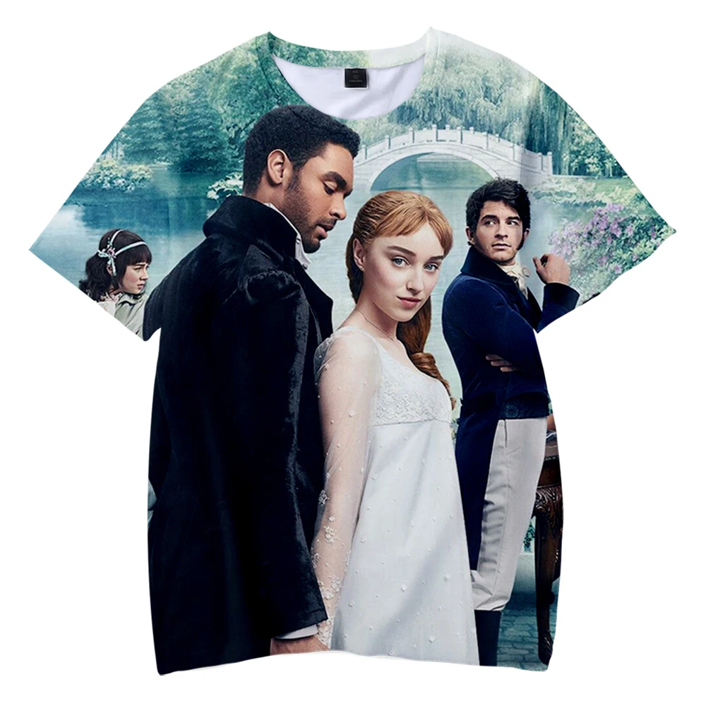 Bridgerton 3D Atspausdintas T-shirt O-Kaklo Moterų, Vyrų Marškinėlius trumpomis Rankovėmis Harajuku Streetwear Tv Serialas Mados Palaidinukė