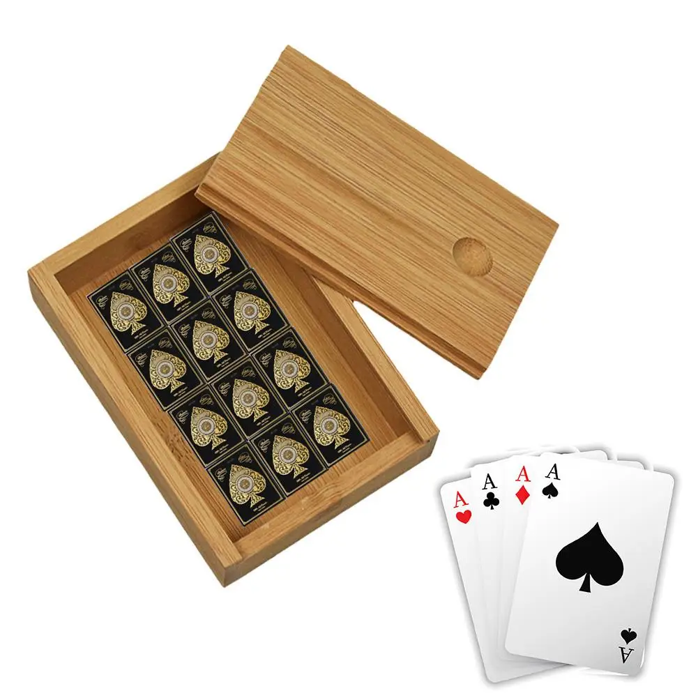 Didmeninė Bambuko Laikymo Dėžutė Medinė Patraukite Dangtelį Darbalaukio Organizatorius Žaisti Kortų Atveju Papuošalai Pokerio Talpinimo Dropshipping