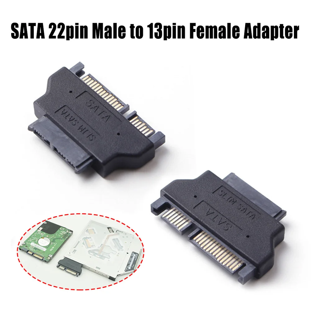 Karšto Parduoti!SATA Adapteris Serial ATA 7+15 22pin Vyrų Slim 7+6 13pin Moterų Adapteris, Skirtas Desktop Laptop HDD, CD-ROM Kietasis Diskas