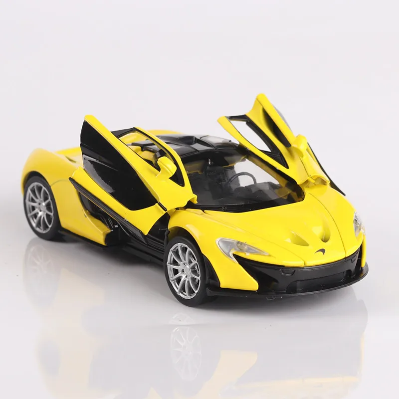 1:32 McLaren P1 Super Lenktynių Automobilio Modelį Žaislas Lydinio Traukti Atgal Diecast Sporto Modelis Žaislas Automobilis su Glowling Šviesos Muzikos Auto Ratai