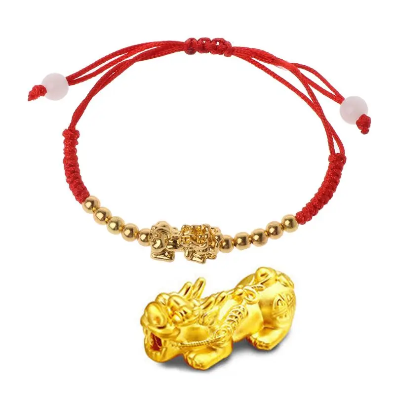 Kinų Feng Shui Aukso Pi Xiu Kabala Raudonos String Apyrankę Akių Apsauga