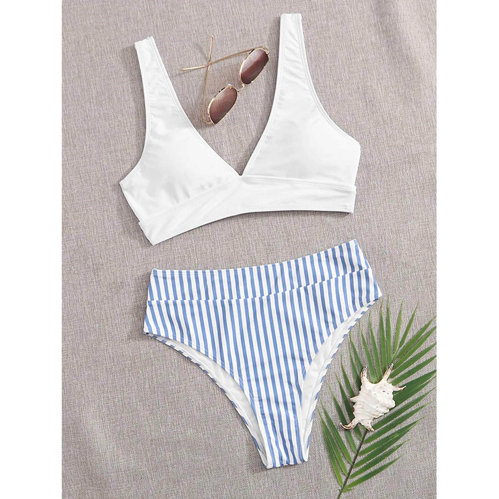 Moteris Seksuali vientisa Spalva Du-dėvėti Suvynioti Krūtinės, Bikini Paplūdimio maudymosi kostiumėlį, maudymosi Kostiumėliai Moterims, 2021 M. Vasaros Paplūdimio Maudymosi Kostiumas