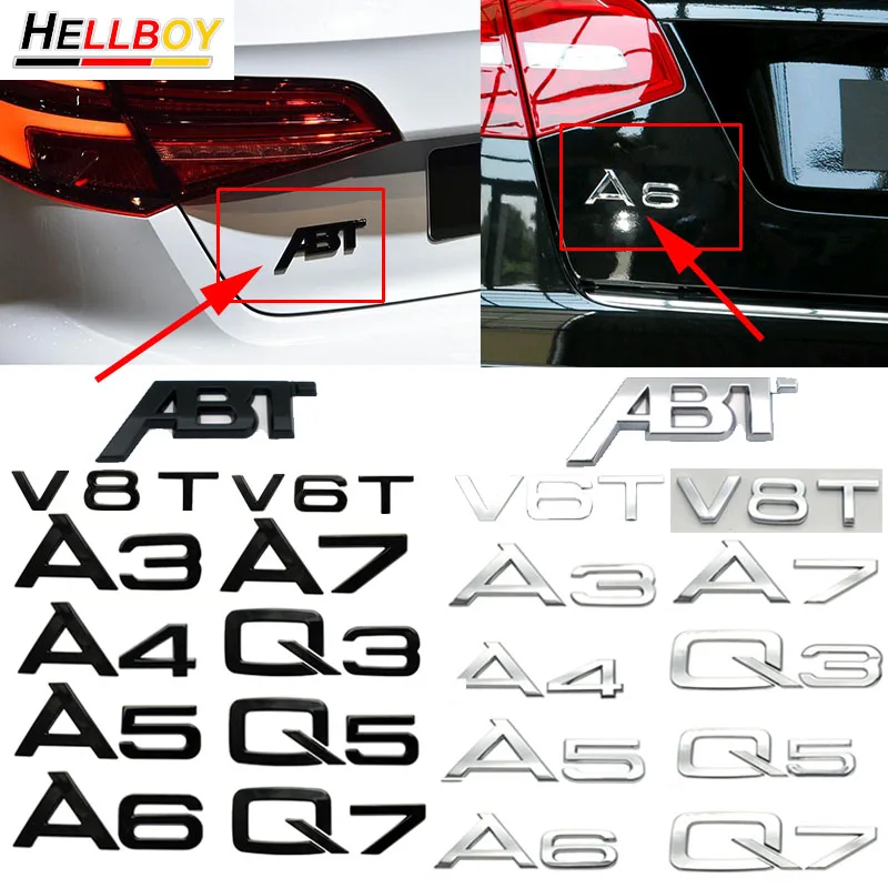 Automobilio bagažo skyriaus Logotipas Ženklelis Lipdukas Lipdukas Audi Q7 4L 4M Q5 Q3 A3 8V 8P A4 B7 A5 B8 B9 A6 C6 A7 C8 A8 Sline S1 S3 S4 S5 S6 RS3 RS4