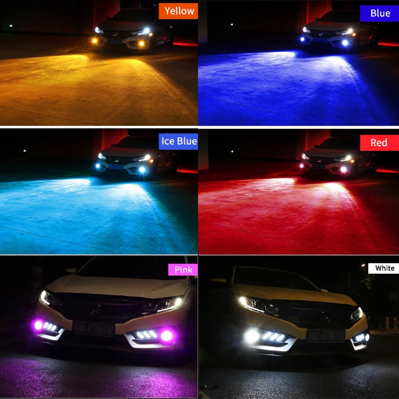 Automobilio LED Rūko Šviesos Subaru 2010 2011 2012 2013 Foglamp Lemputes Ledo Lempa, Mėlyna Balta Geltona Raudona Dieniniai žibintai