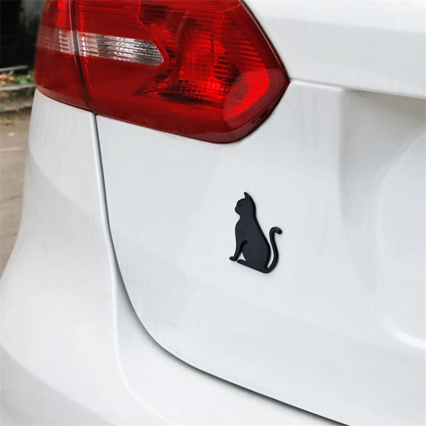 Automobilio Stilius 3D Aliuminio lydinio Cute Kačių Emblema Lipdukas lipdukai BMW Audi Toyota Peugeot Citroen, Suzuki dėl 