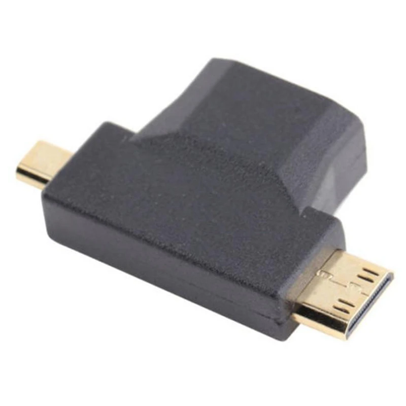 Naujas 3 in1 Micro HDMI Suderinamus vyras + Mini HDMI male HDMI 1.4 Female Kabelio Adapteris Keitiklis HDTV 1080P HDMI Kabeliai