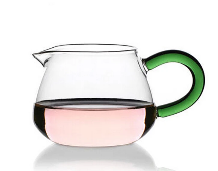1PC 200ml Kung Fu arbatos puodelio skaidrus karščiui atsparaus stiklo žalioji arbata tikroji taurė su žalia rankena arbatos stiklo taurės JN 1029
