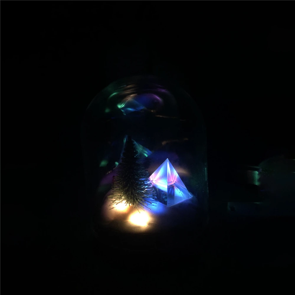 Piramidės naktį žibintai miegamojo puošimas Stiklo papuošalai naktį šviesos diodų (led) dovana gimtadienio berniukų, mergaičių vaivorykštė lempos Kūrybos dovana
