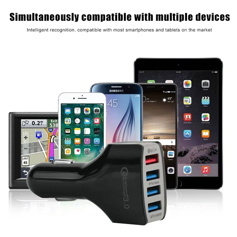 Mobilusis Telefonas Automobilinis Įkroviklis Greitai Įkrauti Maitinimo Adapteriai Multi USB jungtys Smartfon Automobilių Reikmenys DJA99
