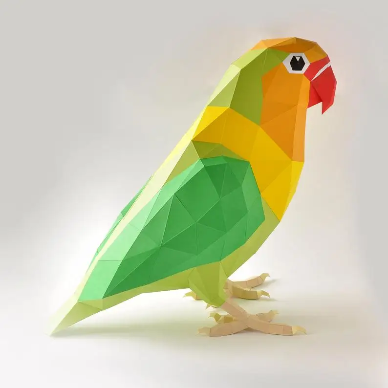 Creative 3D Popieriniai Meilės Paukštis Papūga 