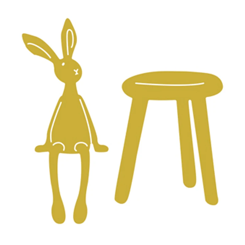 2020 Naujas Easter Bunny ir Kėdės Metalo Pjovimo Štampai, Skirti 