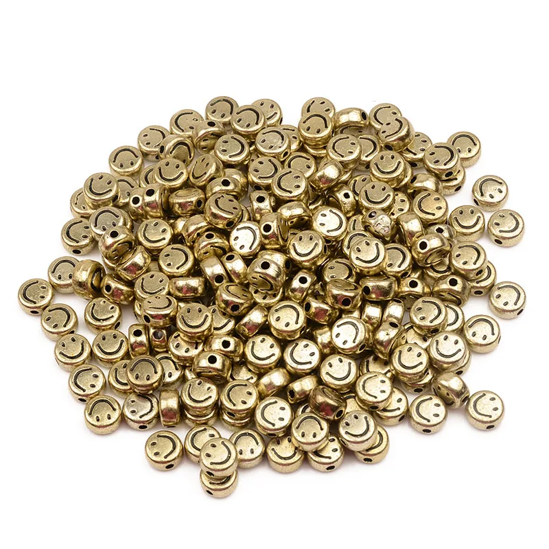 4x7mm 100vnt/daug Auksinių Akrilo Karoliukai, Metalinės juodos Veiduką, Karoliukai, Papuošalai Priėmimo 