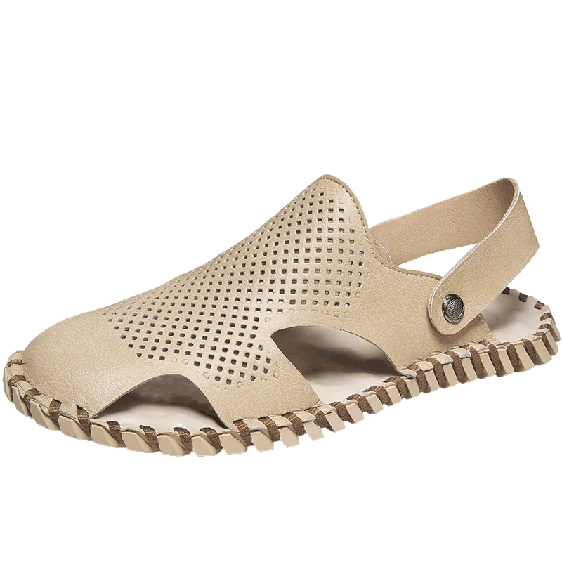 Mens batai didelių dydžių odos sandalai padalinta originali rankų darbo pėsčiųjų lauko paplūdimio 2019 arti kojų šlepetės guminės internete pėsčiomis