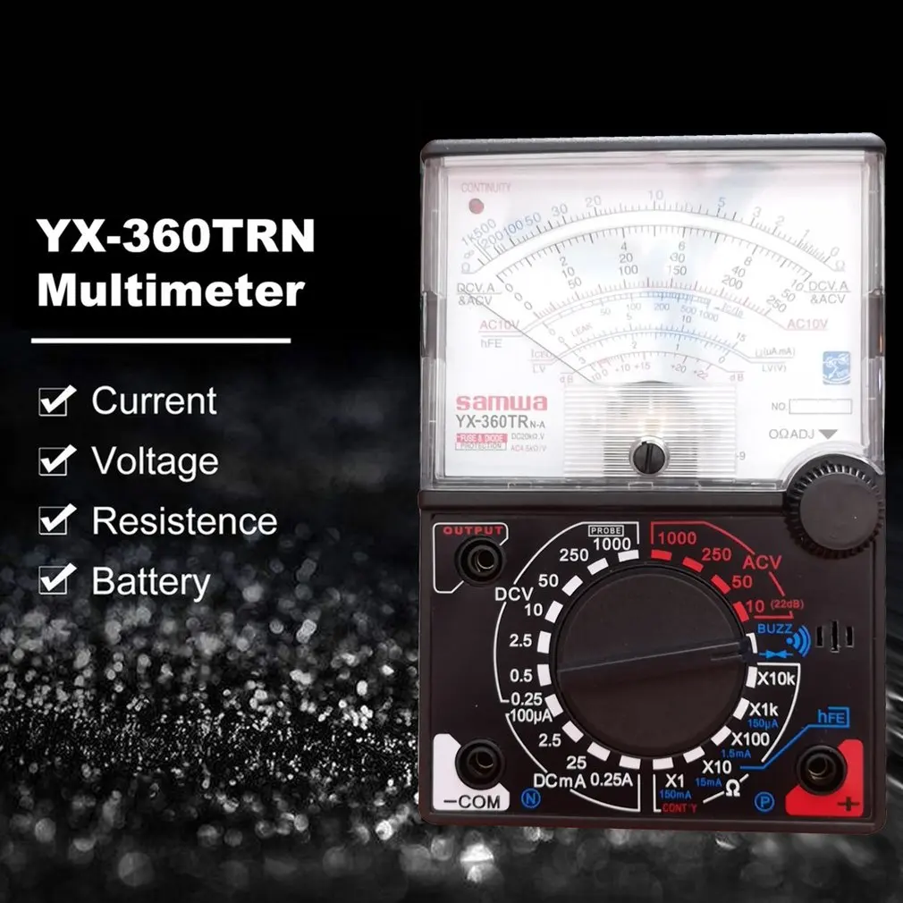 YX-360 Multimetras 1000V Analoginis Testeris True RMS Multimetro AC DC NCV Smart Multimetro Testeris Ohm Talpa Hz Įtampos Matuoklis