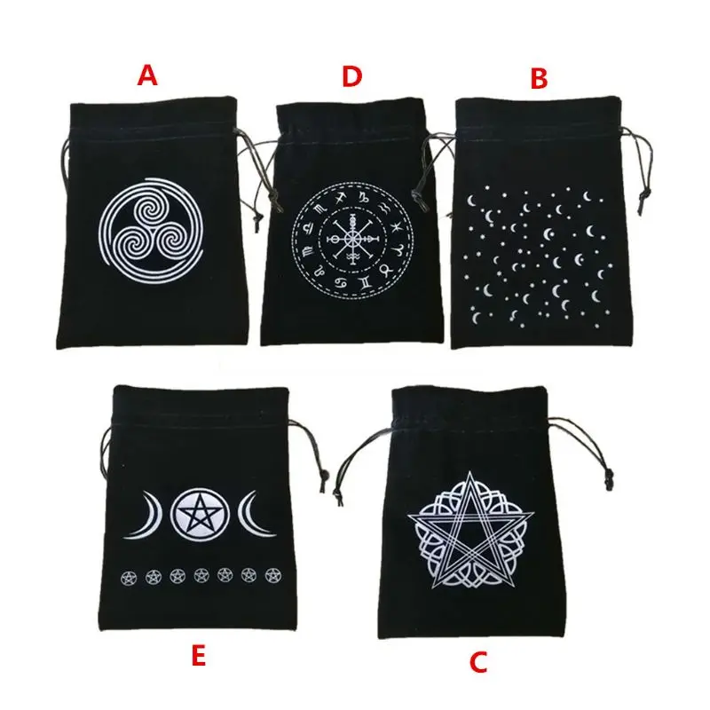 Aksomo Pentagram Taro Oracle Kortelių Saugojimo Krepšys Runos Žvaigždynas Ragana Būrimą Reikmenys, Papuošalai Dice Bag
