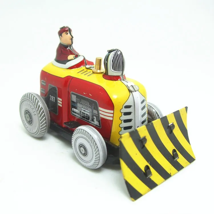 [Juokingi] Classic kolekcija Retro Clockwork Vėjo iki Metalo Pėsčiomis Alavo buldozeris robotas priminti, Mechaninė žaislas vaikams kalėdų dovana