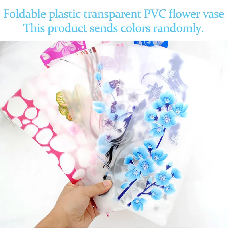 Šiuolaikinės 5vnt Atsitiktiniai Plastikinė Vaza, Nešiojamas, Sulankstomas Skaidrios PVC Gėlių Vaza Vestuvių Ekologiškų Namų Puošybai Mielas