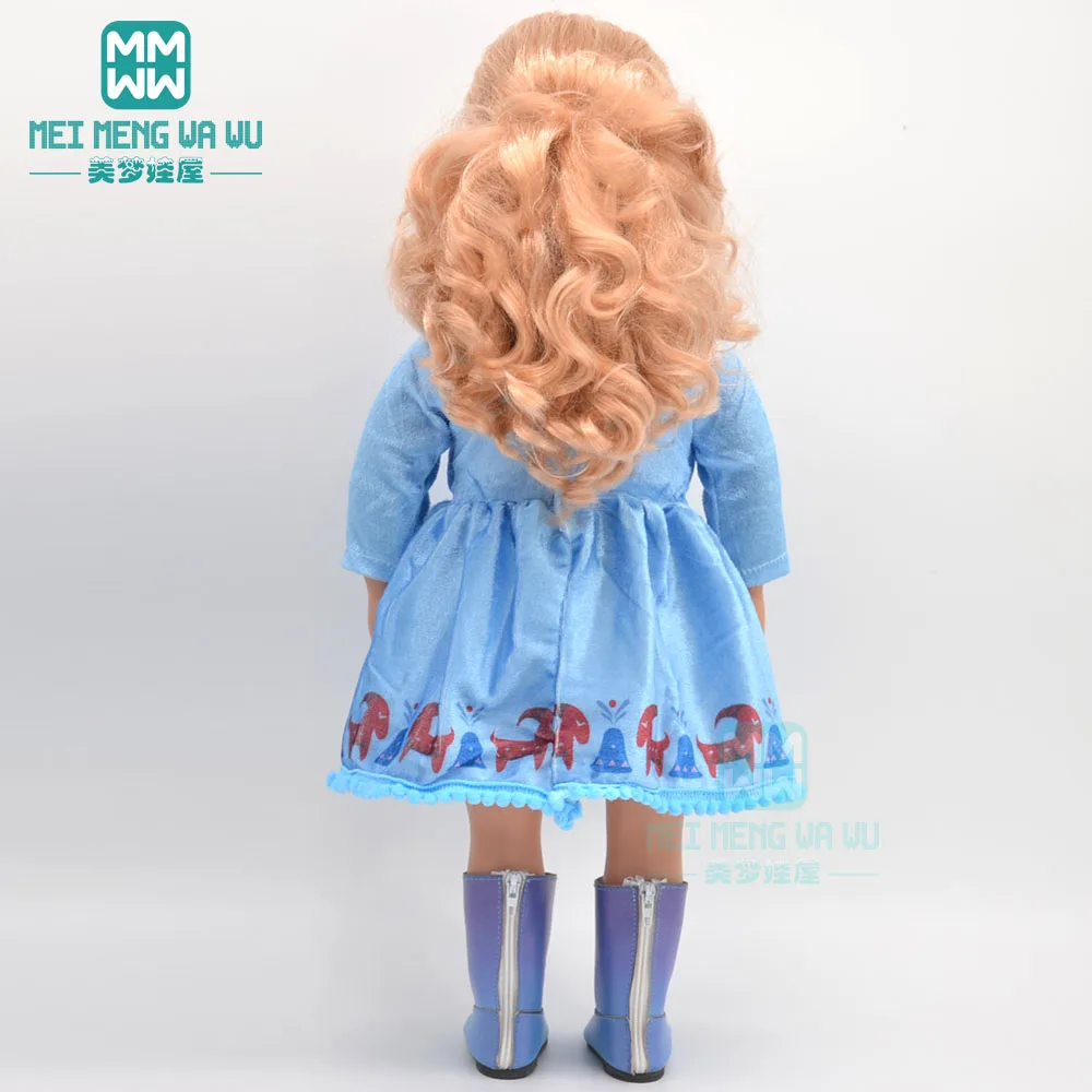 Lėlės drabužių 45 cm Amerikos lėlė baby naujas born lėlės, Stand-up apykaklės suknelė, apsiaustas, batai