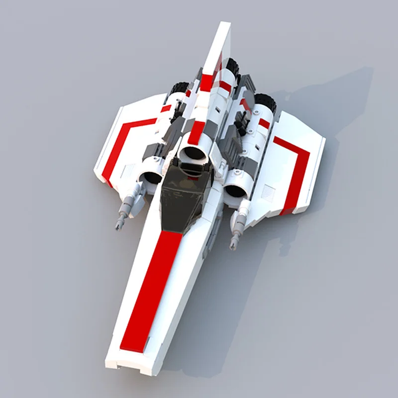 BuildMOC Battlestar-Galacticas Kolonijinės Viper MKII Kovotojas Space Battleship Robotechs Erdvėlaivis, nelyginant Žaislai, Dovanos Vaikams