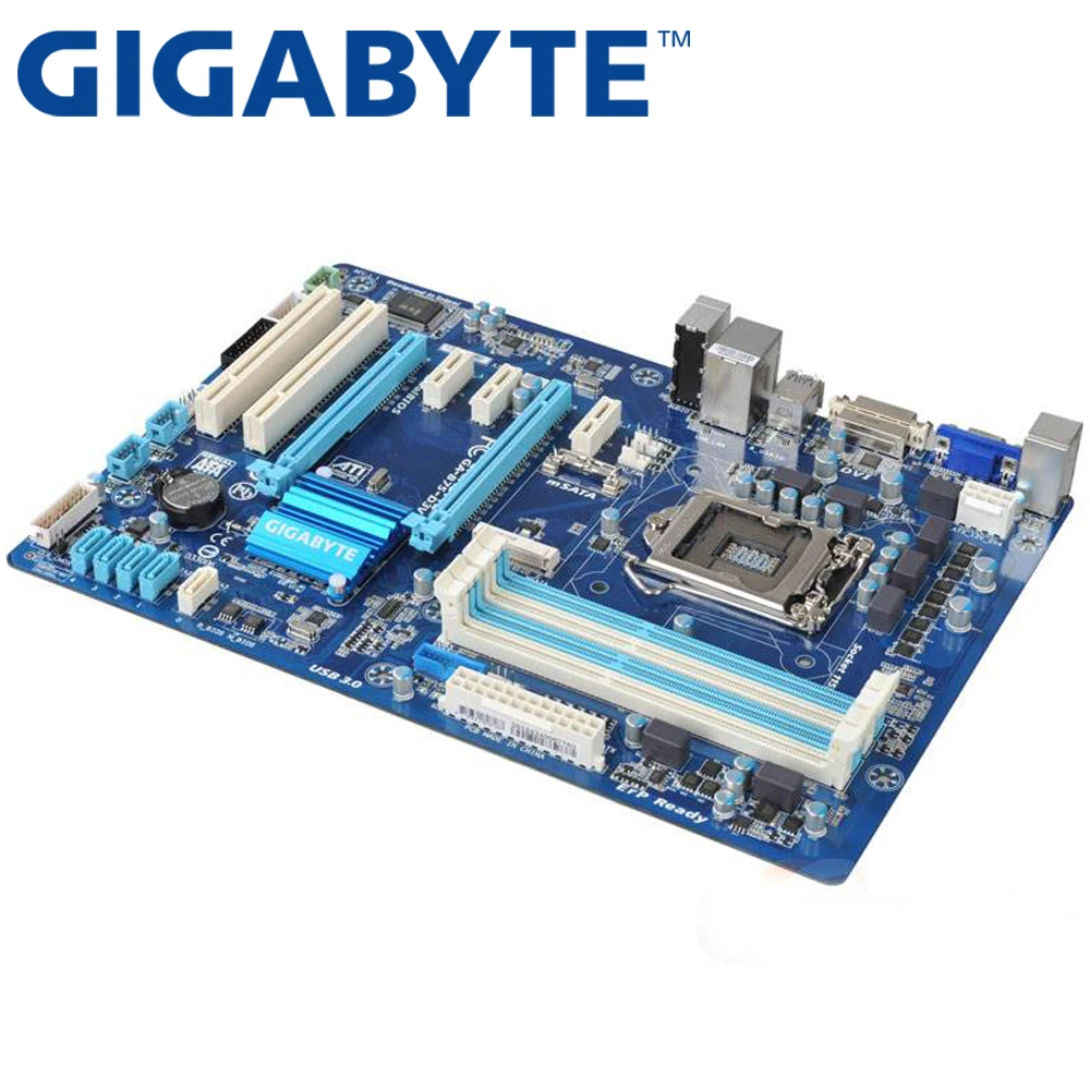 GIGABYTE GA-B75-D3V Darbastalio Plokštė B75 Socket LGA 1155 i3 i5 i7 DDR3 32G ATX UEFI BIOS Originalus B75-D3V Panaudota