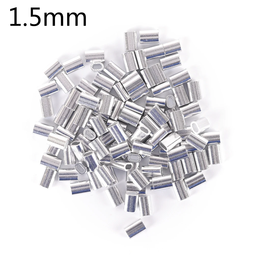 1.0 mm, 1,2 mm, 1,5 mm Premium Vieną Aliuminio rankovėmis vienagijai siūlai, Takelažas Pėdsakų Lyderis Garbanos 100vnt