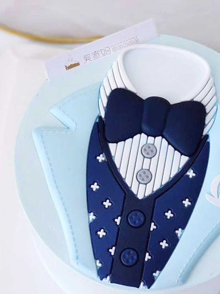 Laimingas tėvo diena, tėtis pyragas apdaila apdaila minkšta guma mėlynas kostiumas peteliškę gimtadienio desertas pyragas topper Meilės Dovanos
