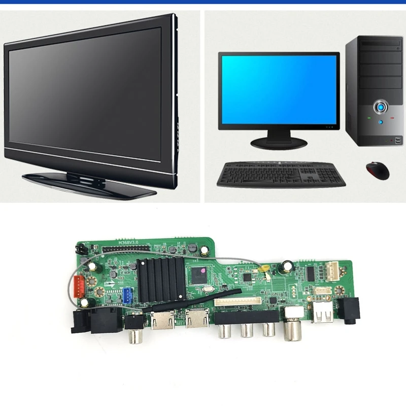 MS368V3.0 Quad Core Interneto Televizijos Plokštę su Nuotolinio Valdymo LCD Vairuotojo Lenta Paramos RJ45 DTMB Analoginė Televizija E56B
