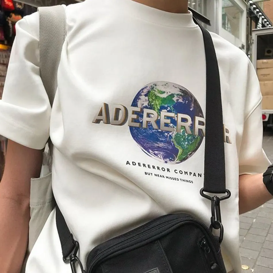 2020ss Adererror Prarasti Unisex Tee Sunaikinti Užpuolikai Temą Modelis Adererror T-shirts Vyras Moteris Medvilnės Korėja Hip-Hop Ader Tee