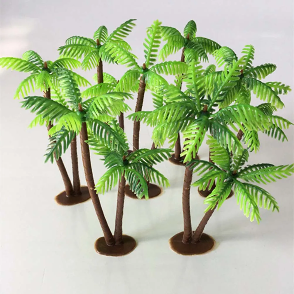12Pcs Plastikiniai, Kokoso Palmių Miniatiūriniai Bonsai Augalų puodelius Amatų Micro Kraštovaizdžio PASIDARYK pats Dekoras