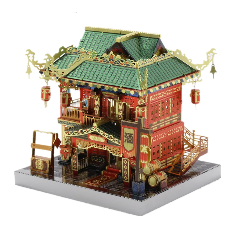 MU 3D Metalo Modelio Rinkiniai Chinatown Zui Xiao Bokštas Architektūra 