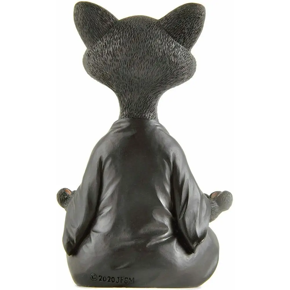 Įnoringas Juoda Buda Katės Statulėlės, Meditacija, Joga Kolekcines, Happy Cat Dekoro Namų, Sodo Puošmena Sodo Ornamentu