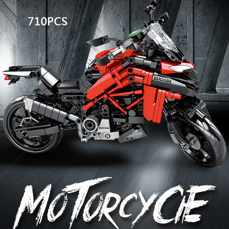 Techniniai Masto motociklo kūrimo bloką, Ducati Multistrada modelio transporto priemonė, garų surinkimo motorinių plytų žaislų kolekcija dovanos
