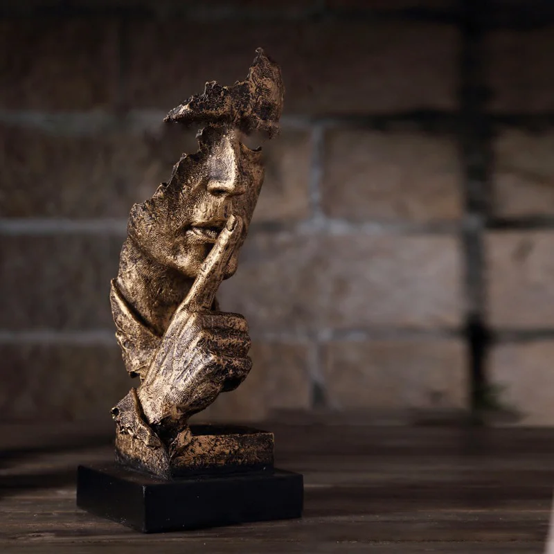 Naują Šiaurės Abstrakčiai Tyla-Aukso Statula Dervos Šiuolaikinio Meno Skulptūros, Statulėlės, Namų Puošybai Stalo Apdailos Amatų Dovana