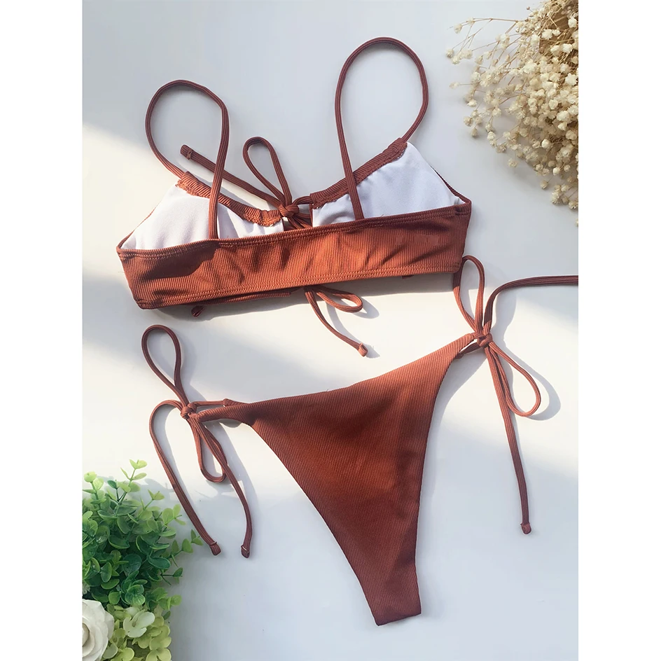 Brazilijos Bikini 2021 Moterų maudymosi kostiumėlį, Mini Diržas Bikini Nustatyti Moterų maudymosi Kostiumėliai, Vasarinės Tvarstis Plaukimo Maudymosi Kostiumas, Paplūdimio Drabužiai