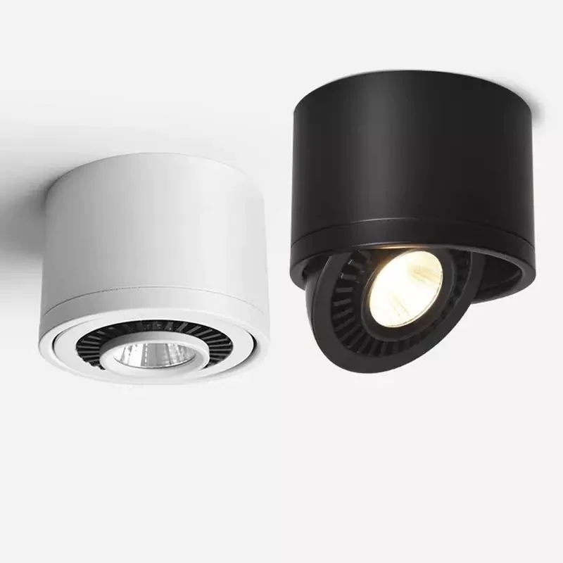 Pritemdomi paviršinės Montuotės COB LED Downlight 360 Laipsnių Besisukantis LED Prožektoriai, 5W 9W 7W 12W 15W 18W AC85-265V LED Lubų Šviesos