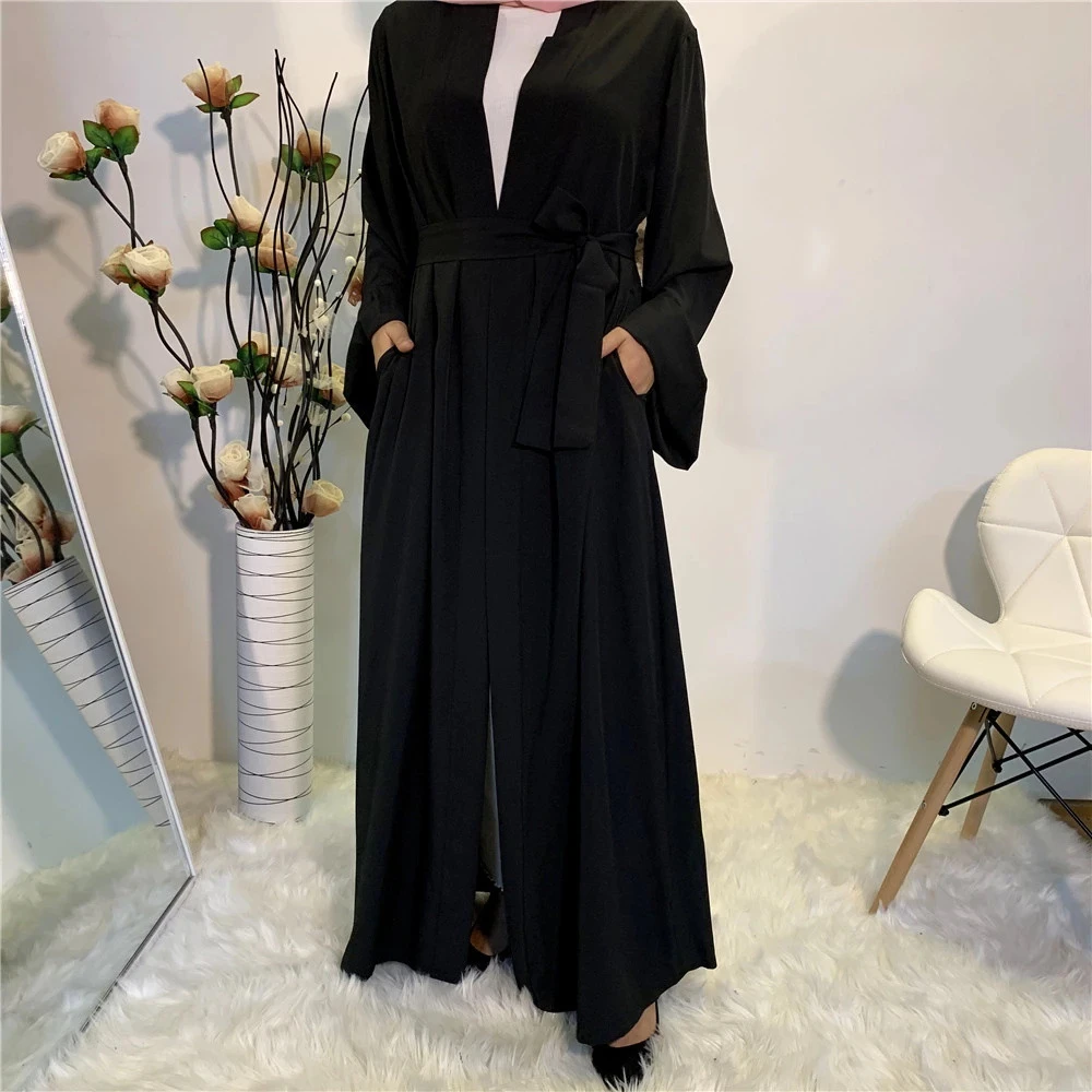 MD Atidaryti Abaja Dubajaus Musulmonų Mados Moterų Kimono 2021 Ramadanas Malda Drabužius Turkija Kaftan Ilga Suknelė Maroko Djellaba Femme