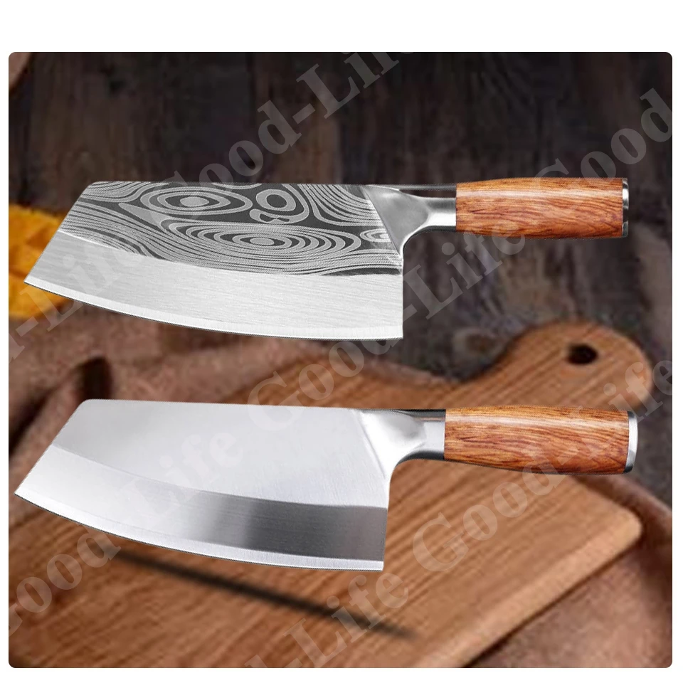 8 Virtuvinis Peilis Damaske Lazerio Modelis Kinų Virėjo Peilis Nerūdijančio Plieno Kaltiniai Mėsos Cleaver Mėsininkas Daržovių Pjovimo Peilis