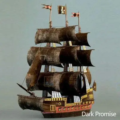 Piratų Laivas Vaiduoklis Laivas, Tamsiai Pažadas 3D Popieriniai 